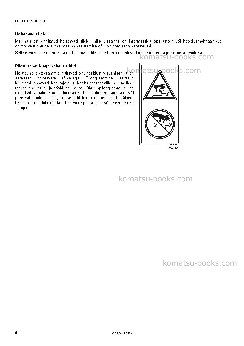 Komatsu pc80mr-3ita Operation manual cover Page 6