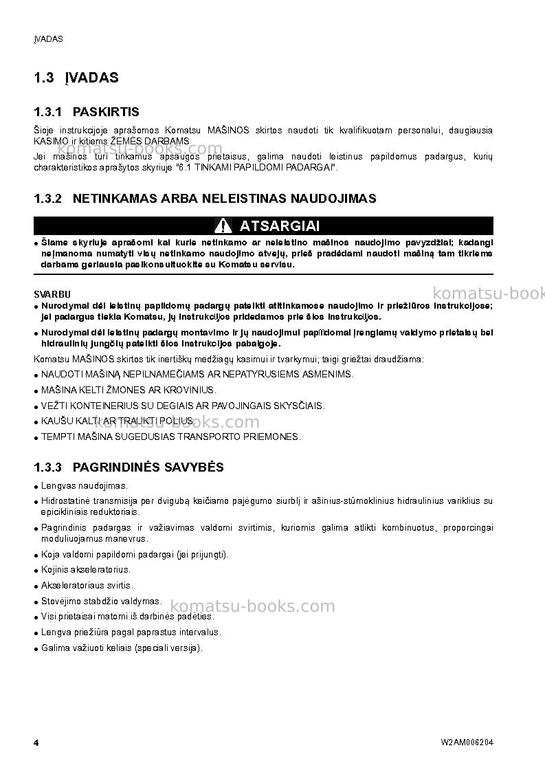 Komatsu ck30-1ita Operation manual cover Page 6 Komatsu ck30-1ita Operation manual cover Page 6