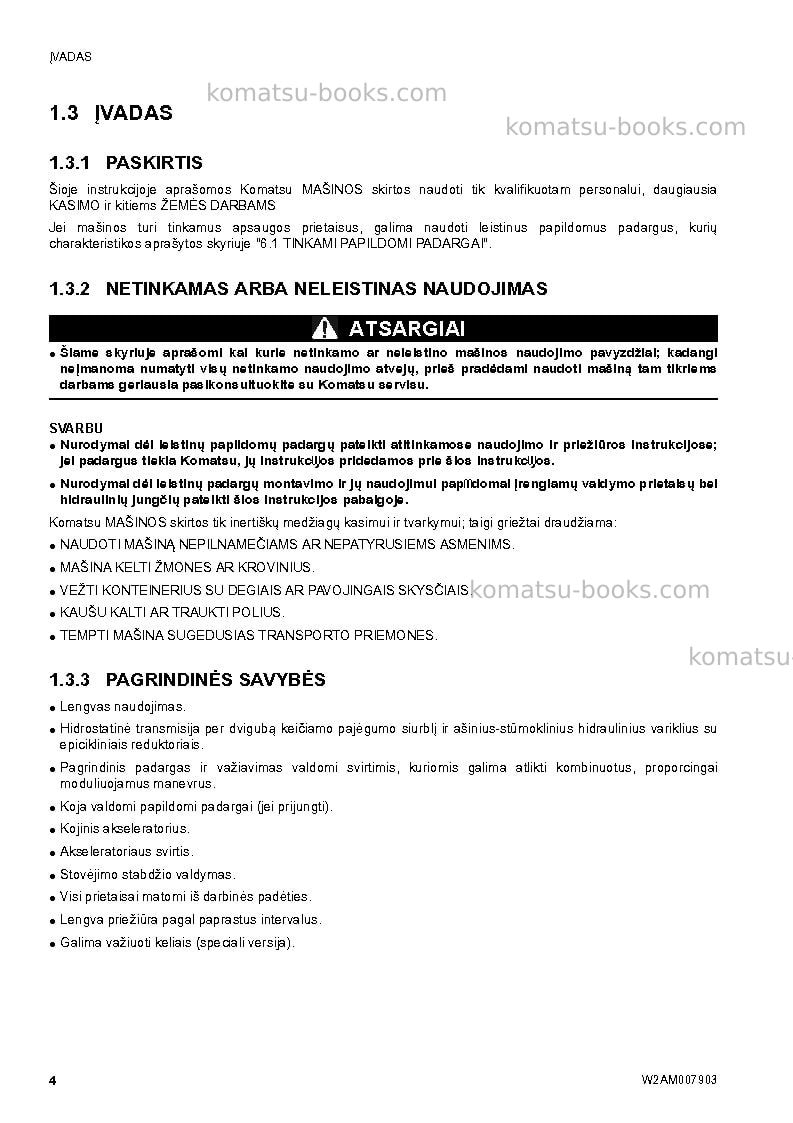 Komatsu ck25-1ita Operation manual cover Page 6 Komatsu ck25-1ita Operation manual cover Page 6