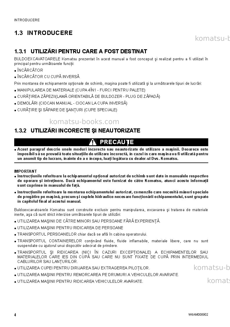 Komatsu wb93s-5ita-tier 3 Operation manual cover Page 6 Komatsu wb93s-5ita-tier 3 Operation manual cover Page 6