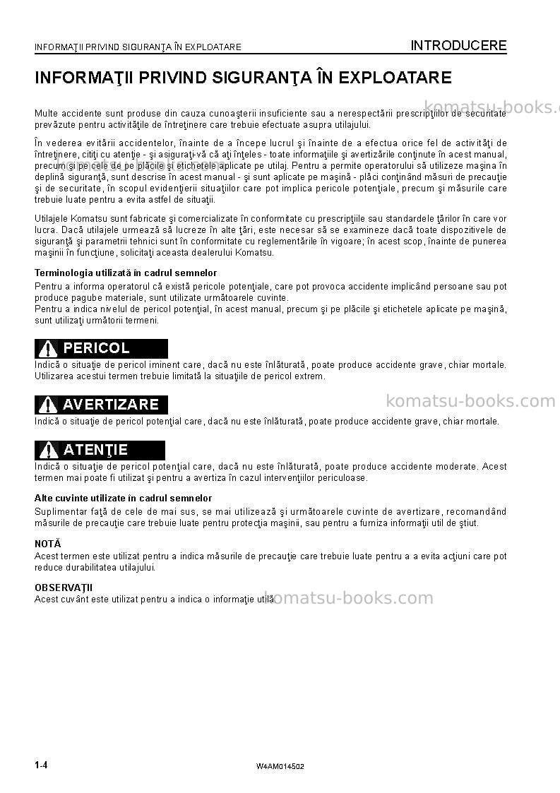 Komatsu pc22mr-3ita Operation manual cover Page 6
