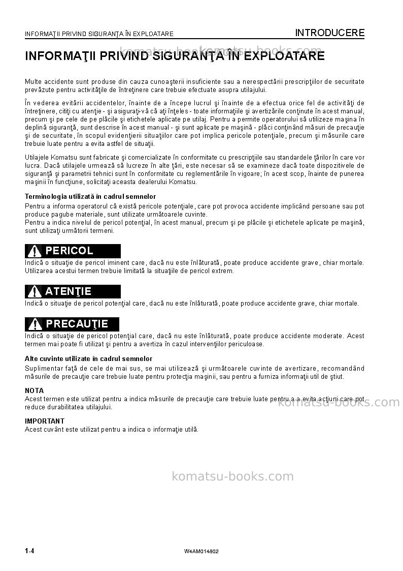 Komatsu pc118mr-8ita Operation manual cover Page 6