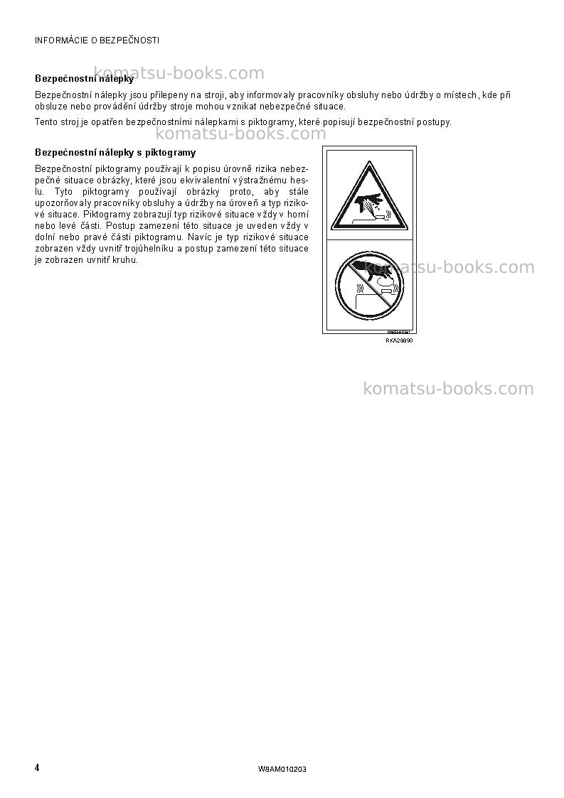 Komatsu sk510-5ita Prevádzkový manuál obal Strana 6 Komatsu sk510-5ita Prevádzkový manuál obal Strana 6