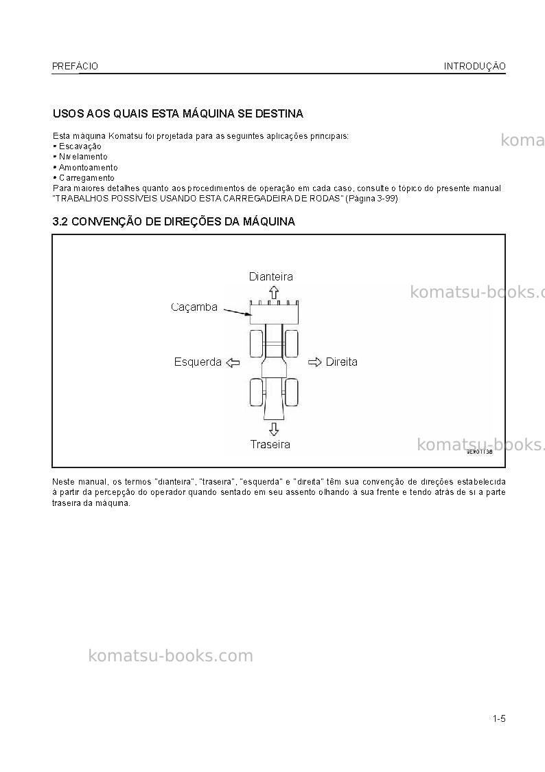 Komatsu wa320-5bra Manual de operação capa Página 6