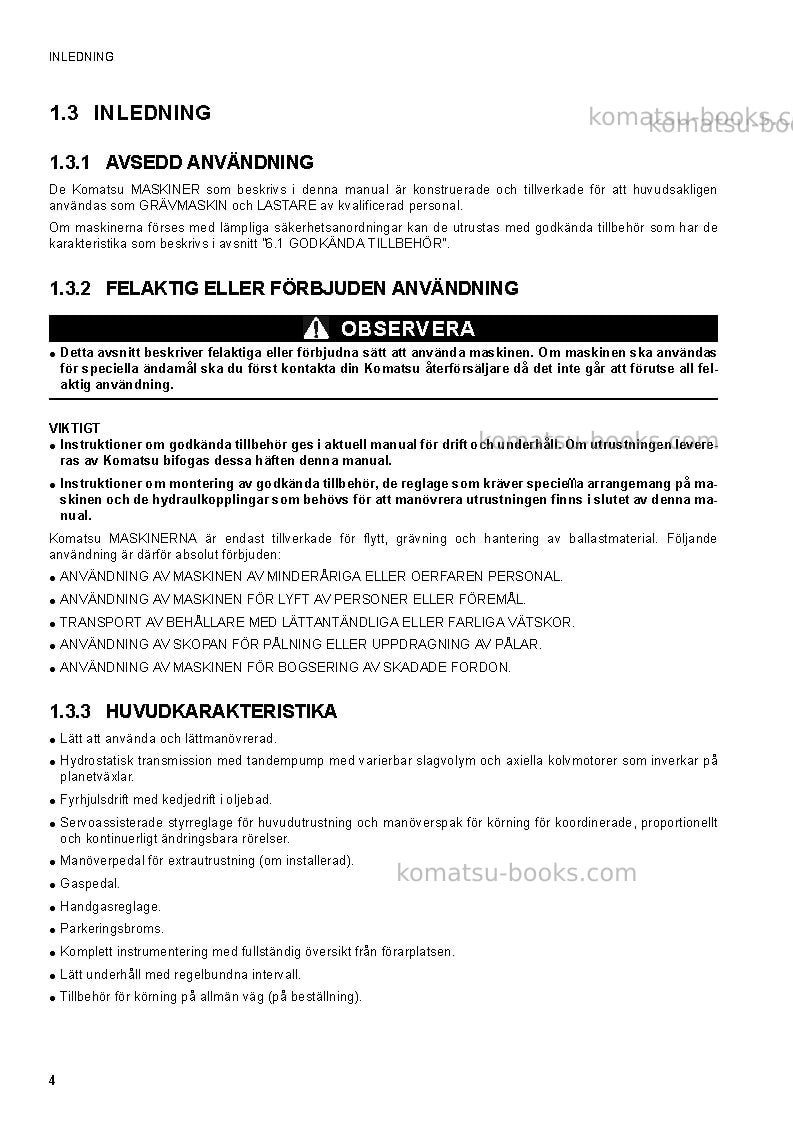 Komatsu sk1020-5ita-turbo Operation manual cover Page 6