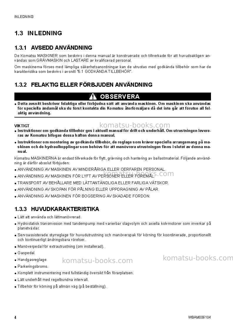 Komatsu ck20-1ita Operation manual cover Page 6 Komatsu ck20-1ita Operation manual cover Page 6