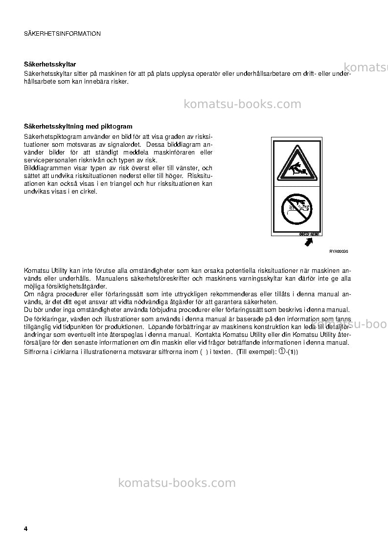 Komatsu pc09-1ita Operation manual cover Page 6 Komatsu pc09-1ita Operation manual cover Page 6
