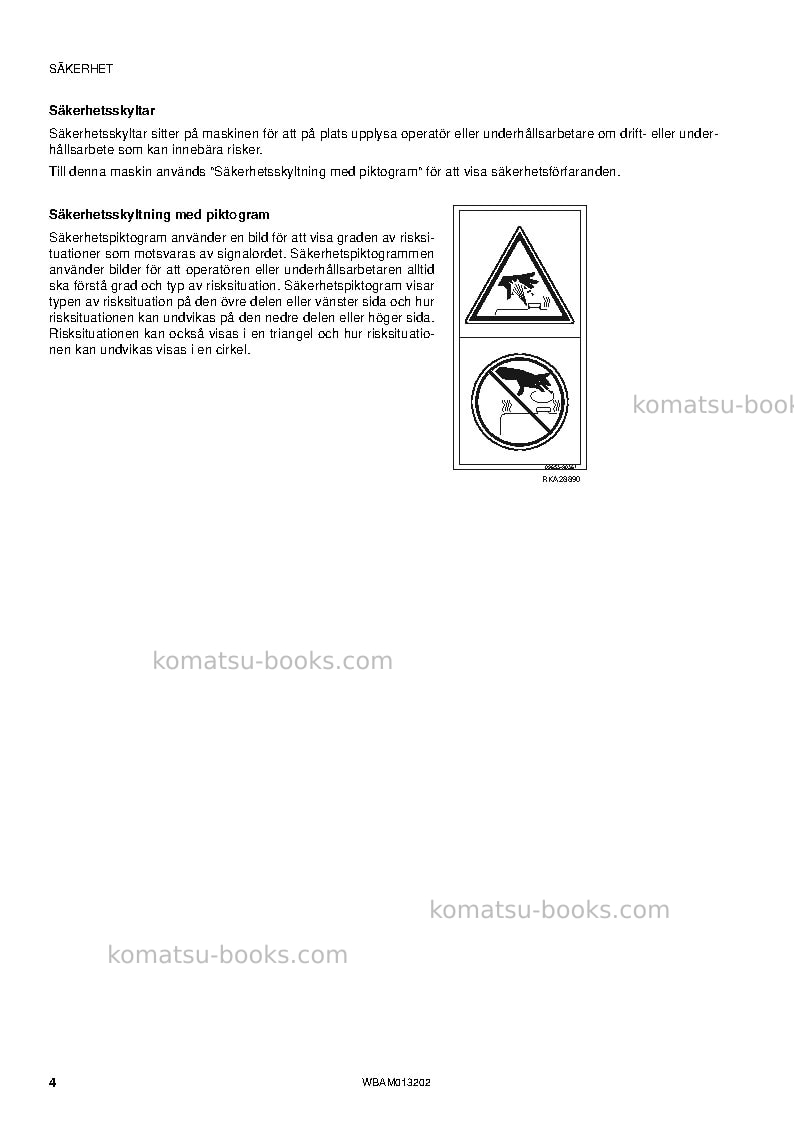 Komatsu pc78us-8jpn-for eu Operation manual cover Page 6 Komatsu pc78us-8jpn-for eu Operation manual cover Page 6