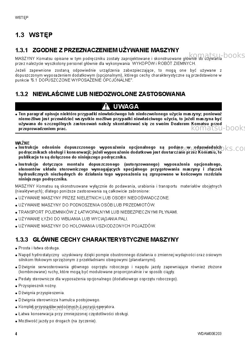 Komatsu ck30-1ita Instrukcja obsługi okładka Strona 6 Komatsu ck30-1ita Instrukcja obsługi okładka Strona 6