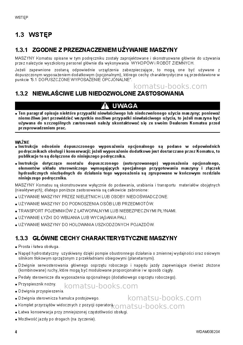 Komatsu ck30-1ita Instrukcja obsługi okładka Strona 6