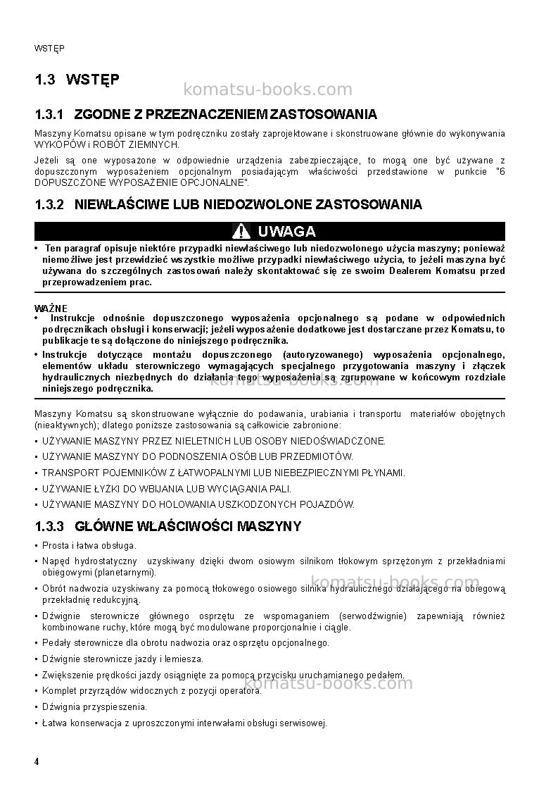 Komatsu pc50mr-2ita Instrukcja obsługi okładka Strona 6 Komatsu pc50mr-2ita Instrukcja obsługi okładka Strona 6