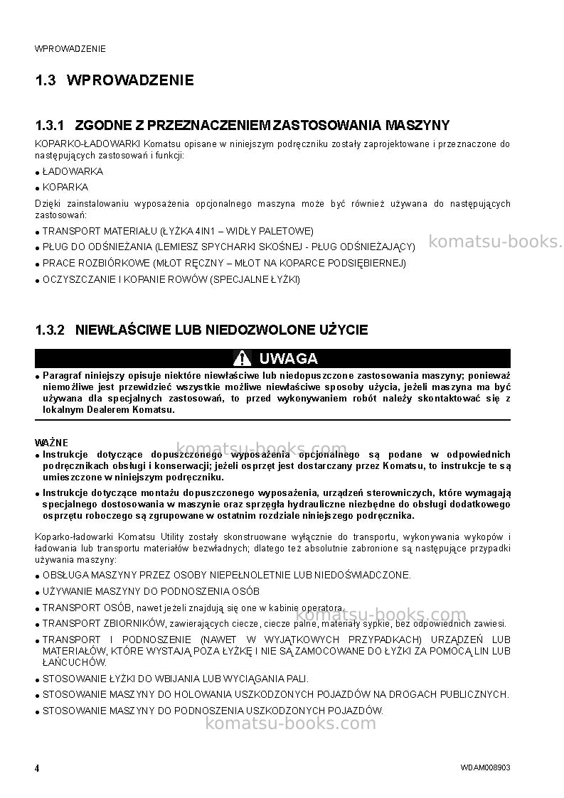 Komatsu wb93s-5ita-tier 3 Instrukcja obsługi okładka Strona 6