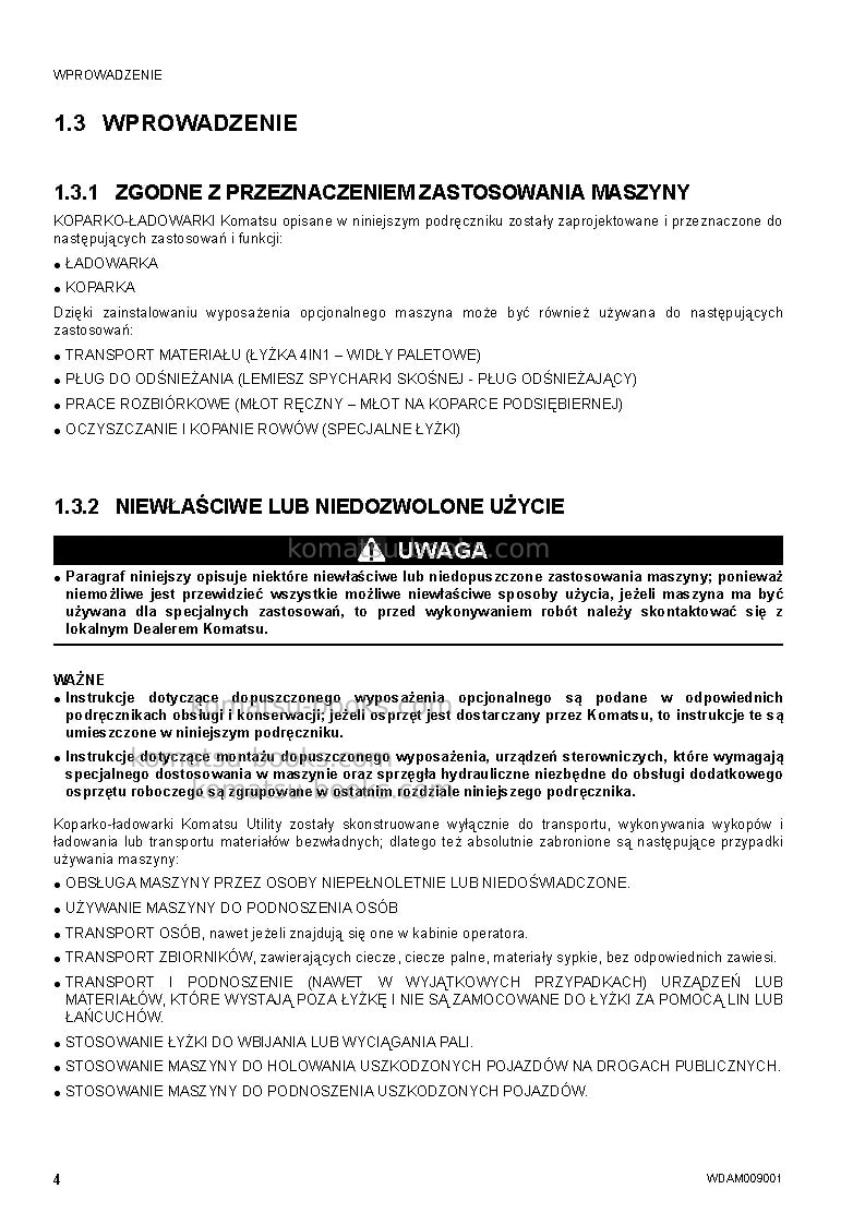 Komatsu wb97s-5ita-tier 3 Instrukcja obsługi okładka Strona 6