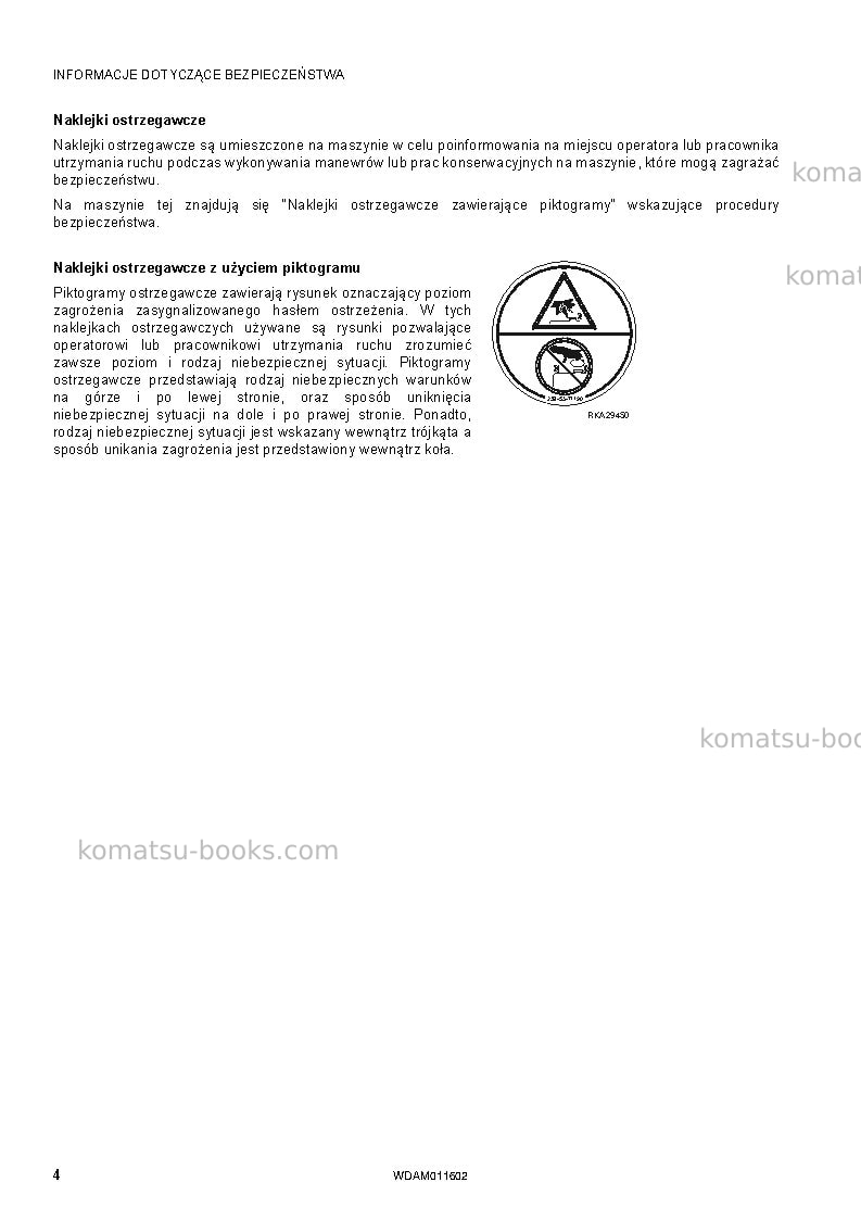 Komatsu wb93s-5ita-tier 3 Instrukcja obsługi okładka Strona 6