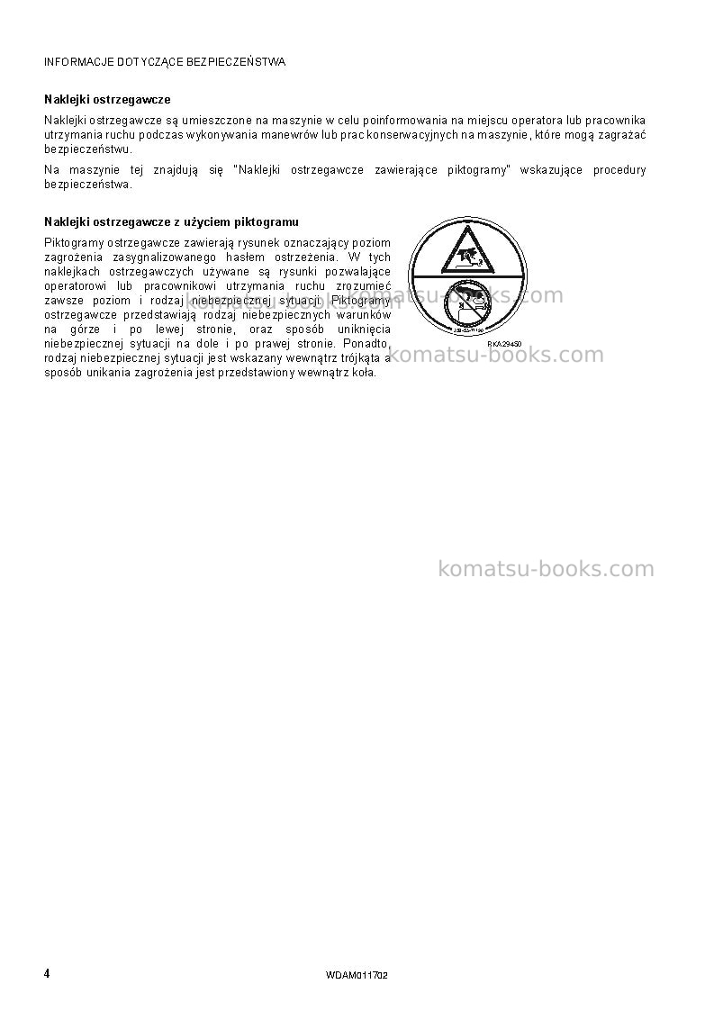 Komatsu wb97s-5ita-tier 3 Instrukcja obsługi okładka Strona 6