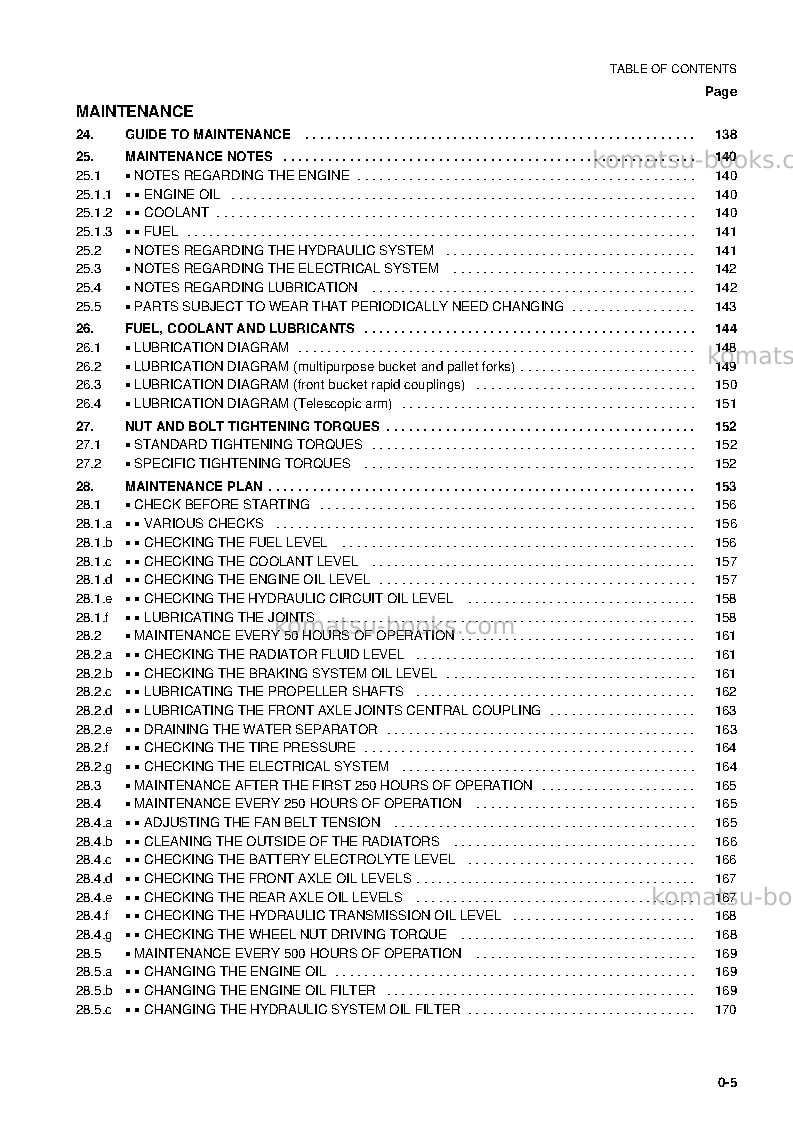 Komatsu wb150-2ita Operation manual cover Page 6