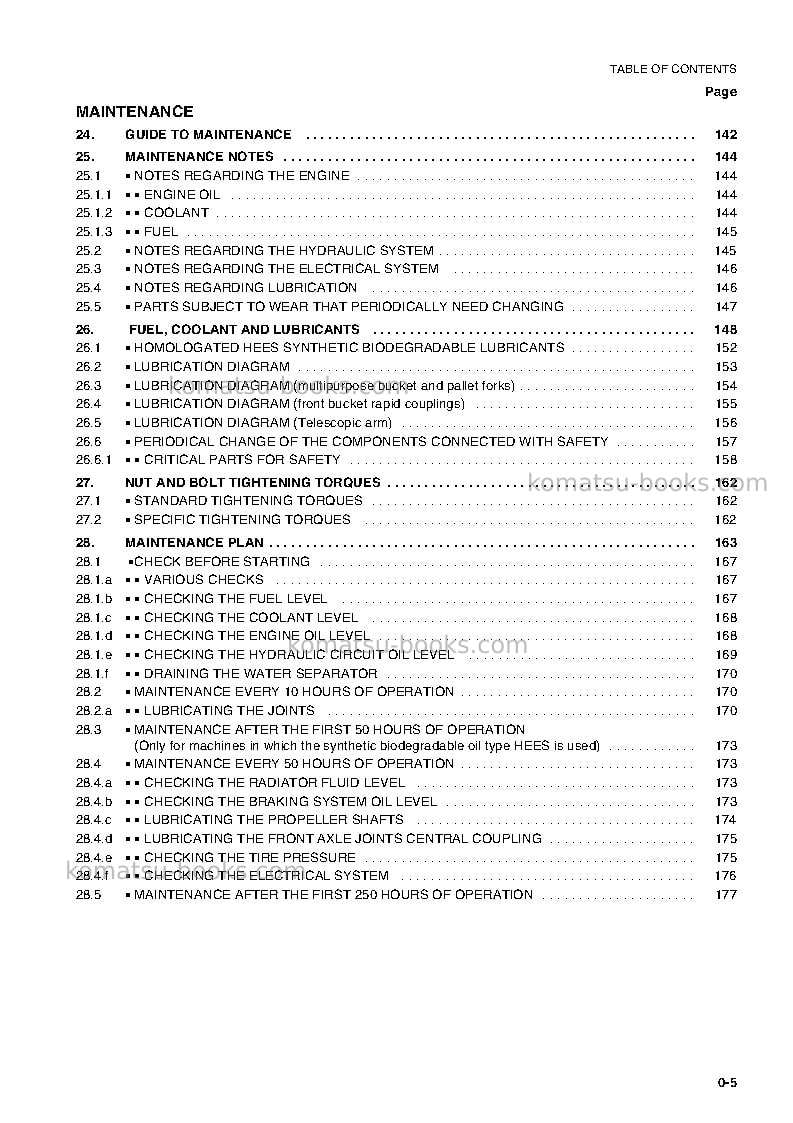 Komatsu wb140-2ita Operation manual cover Page 6