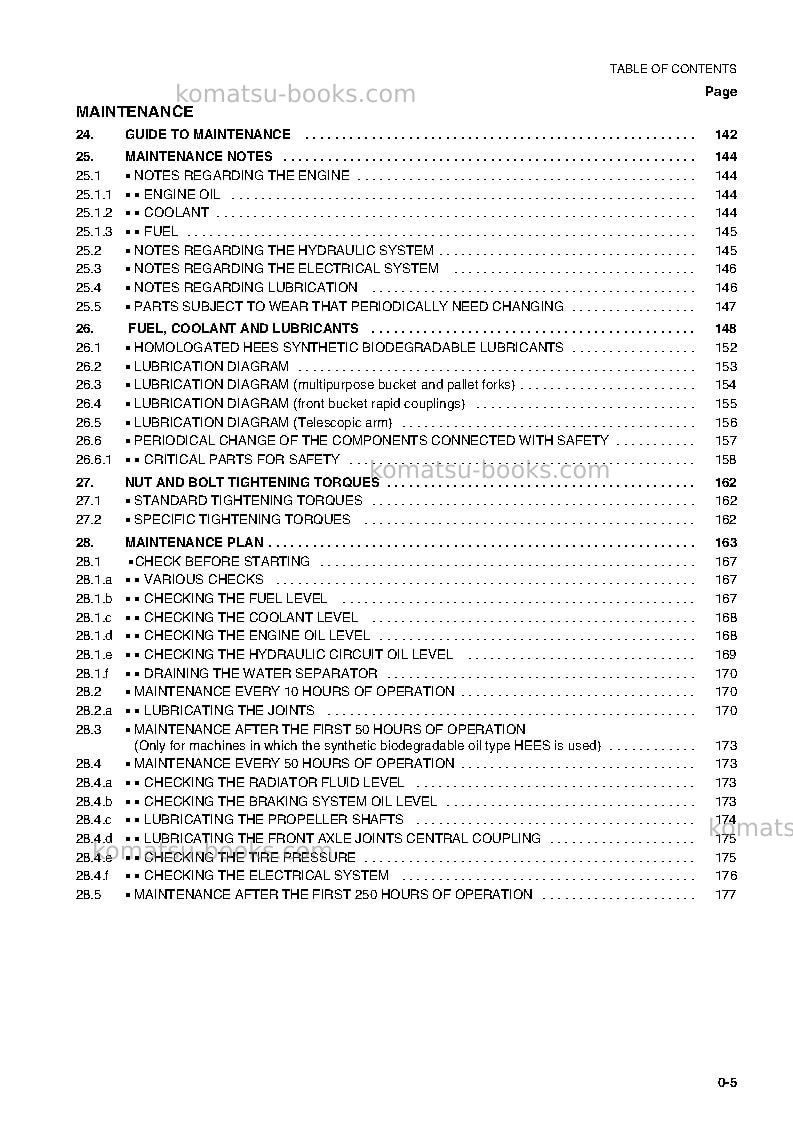 Komatsu wb150-2ita Operation manual cover Page 6 Komatsu wb150-2ita Operation manual cover Page 6