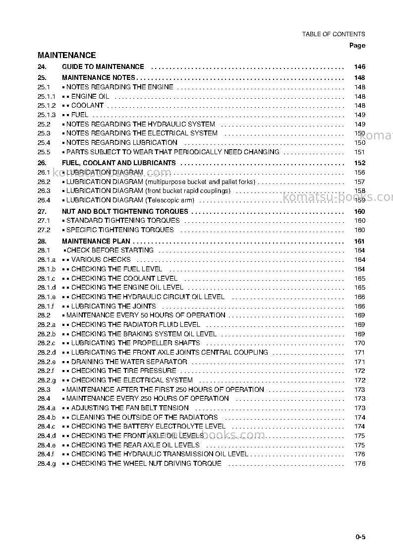 Komatsu wb150ps-2ita Operation manual cover Page 6