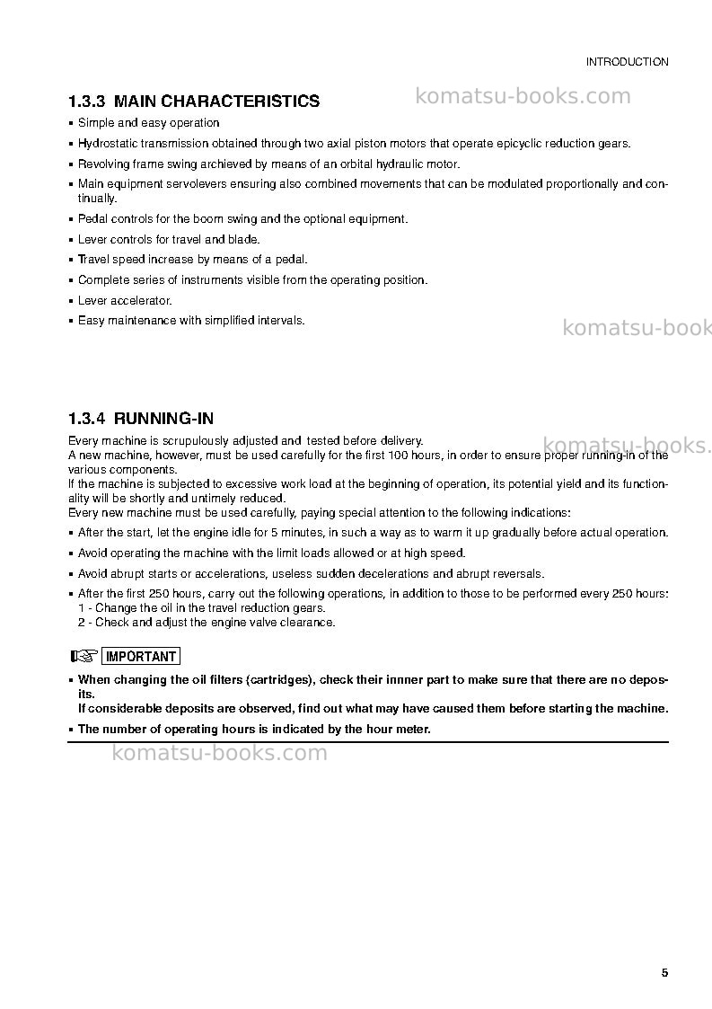 Komatsu pc15r-8ita Operation manual cover Page 6