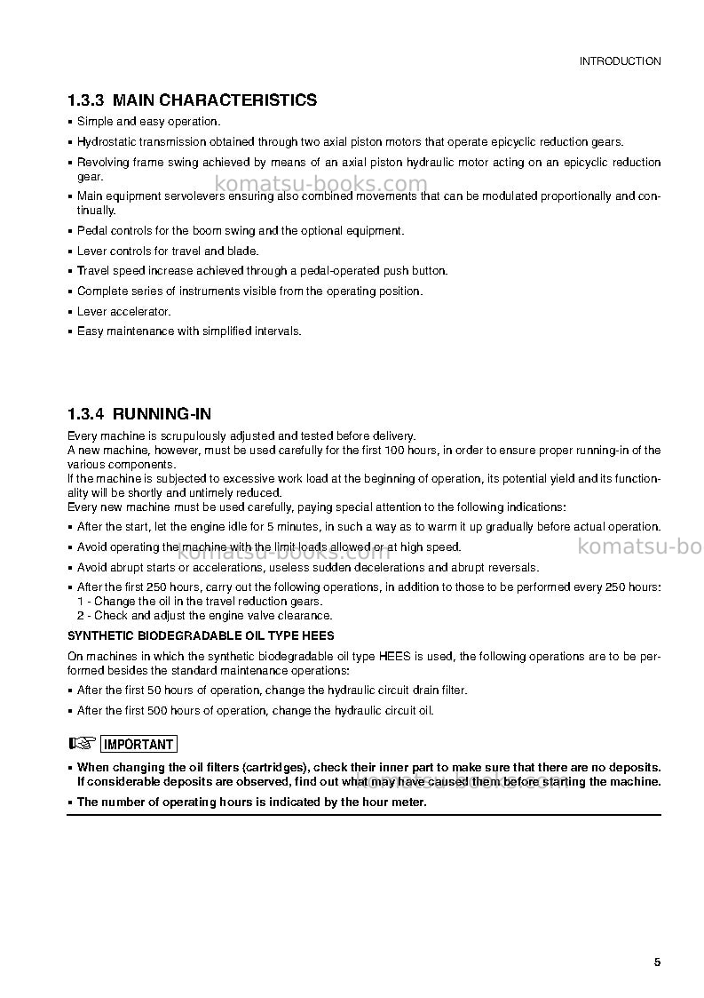 Komatsu pc35r-8jpn Operation manual cover Page 6