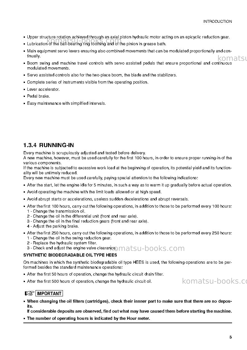 Komatsu pw75r-2ita Operation manual cover Page 6 Komatsu pw75r-2ita Operation manual cover Page 6