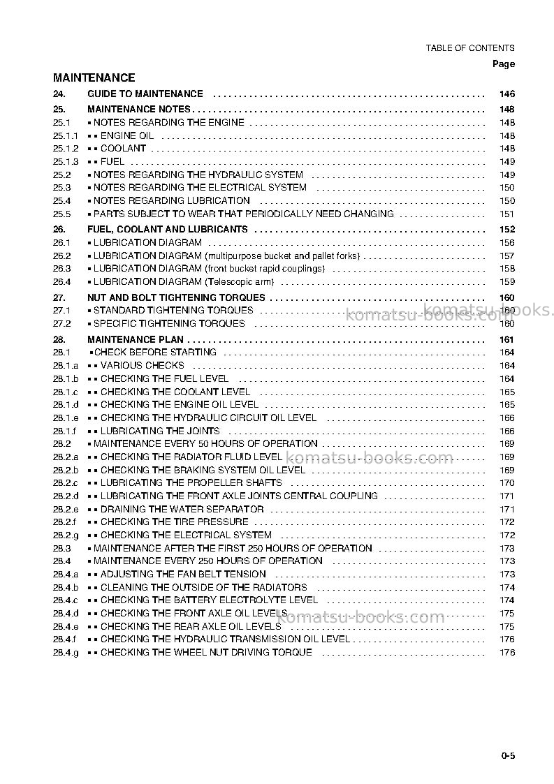 Komatsu wb140ps-2ita Operation manual cover Page 6