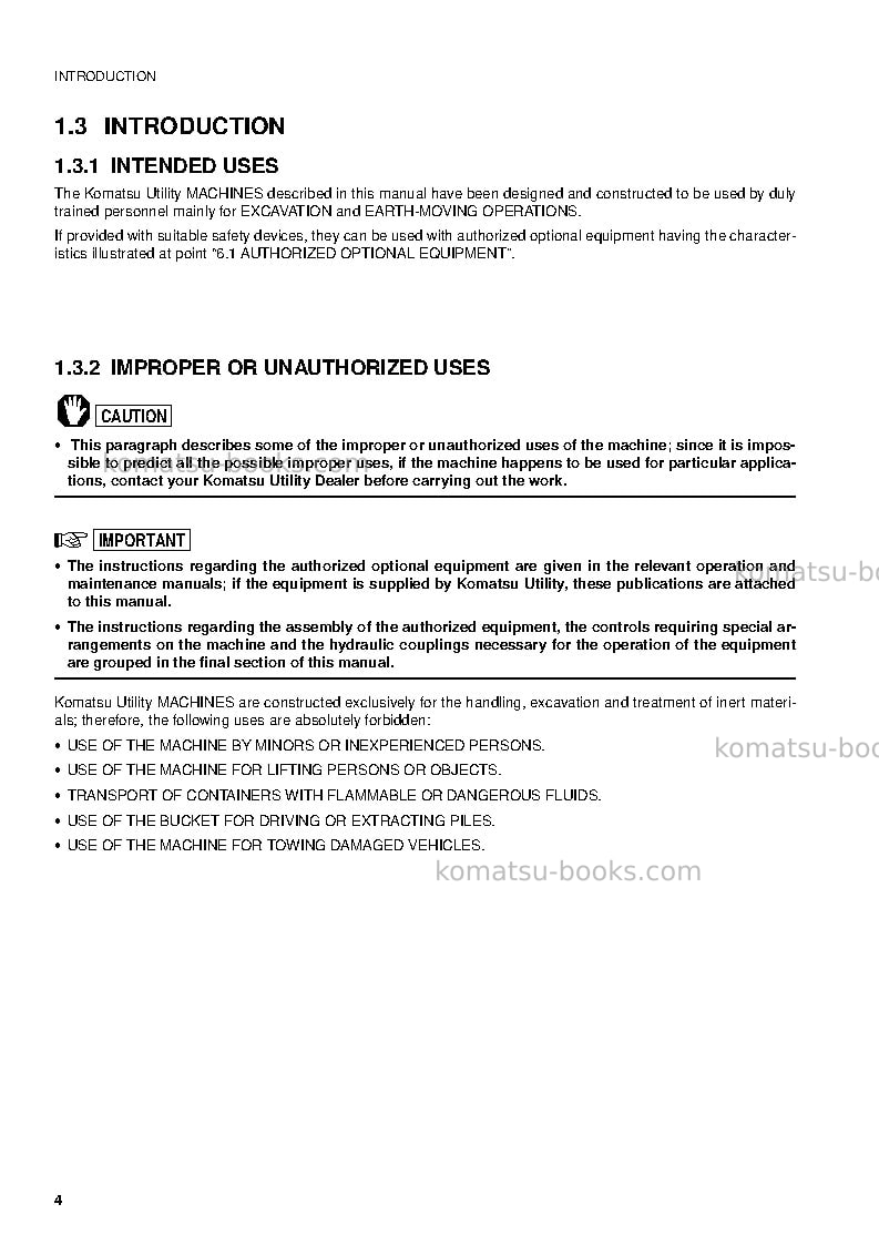Komatsu sk815-5ita Operation manual cover Page 6 Komatsu sk815-5ita Operation manual cover Page 6