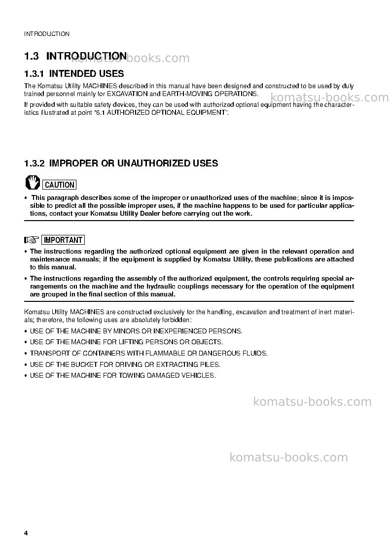 Komatsu sk818-5ita Operation manual cover Page 6