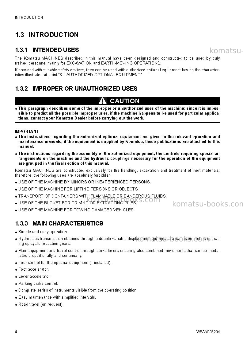 Komatsu ck30-1ita Operation manual cover Page 6