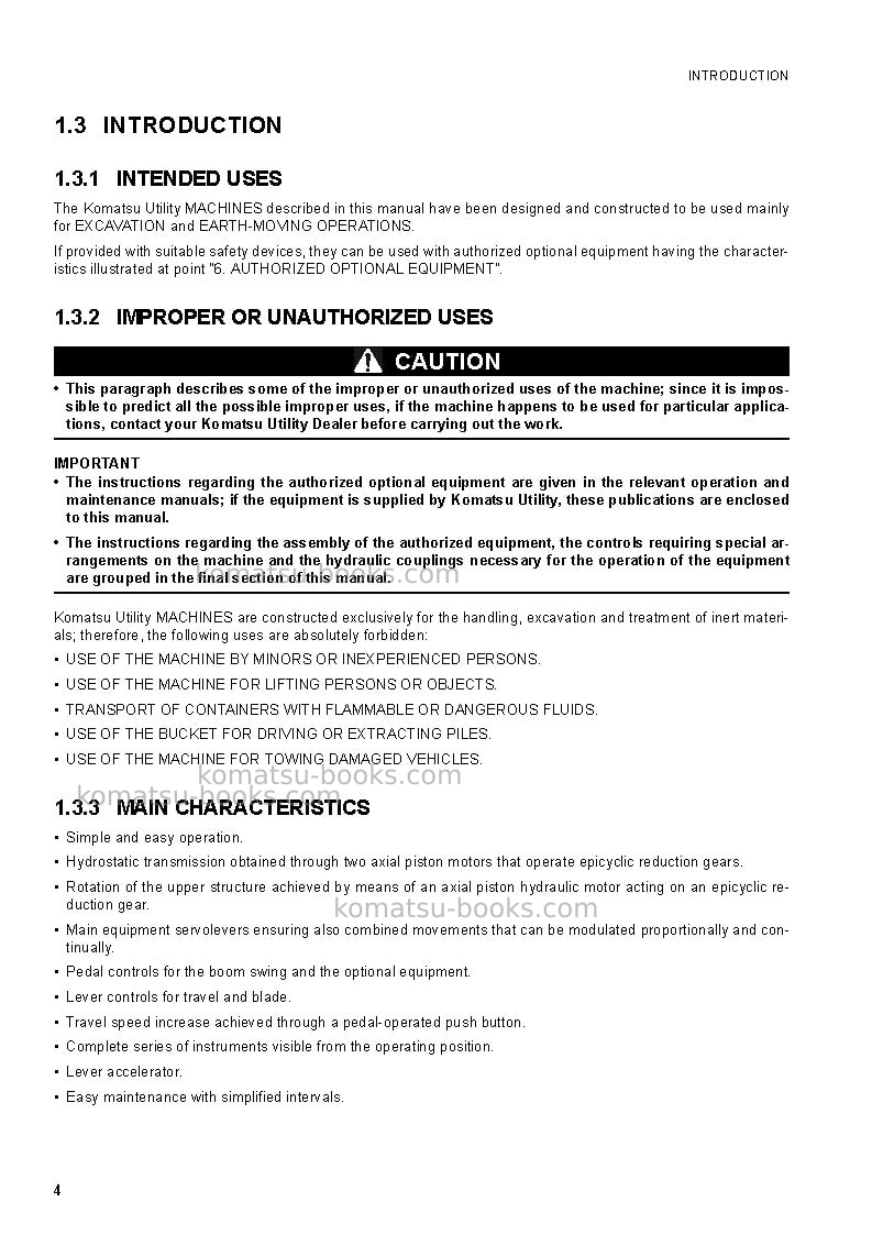 Komatsu pc50mr-2ita Operation manual cover Page 6