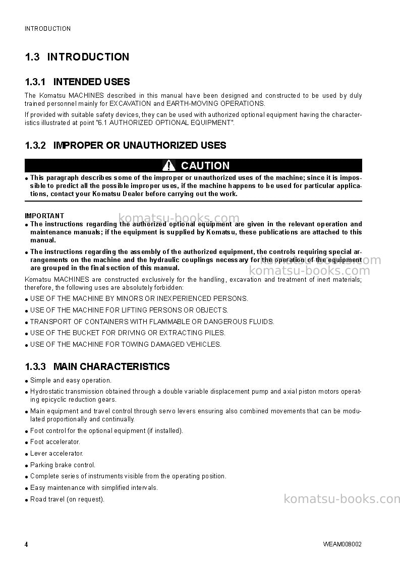 Komatsu ck35-1ita Operation manual cover Page 6 Komatsu ck35-1ita Operation manual cover Page 6