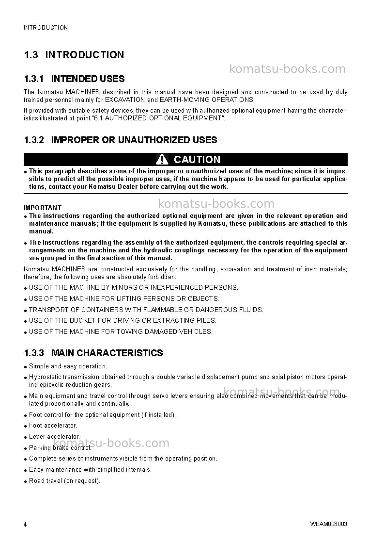 Komatsu ck35-1ita Operation manual cover Page 6 Komatsu ck35-1ita Operation manual cover Page 6