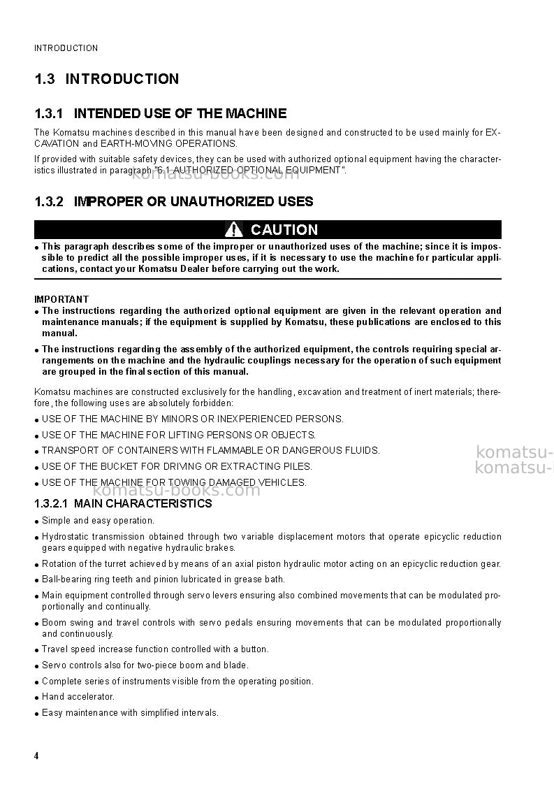 Komatsu pc88mr-6ita Operation manual cover Page 6 Komatsu pc88mr-6ita Operation manual cover Page 6