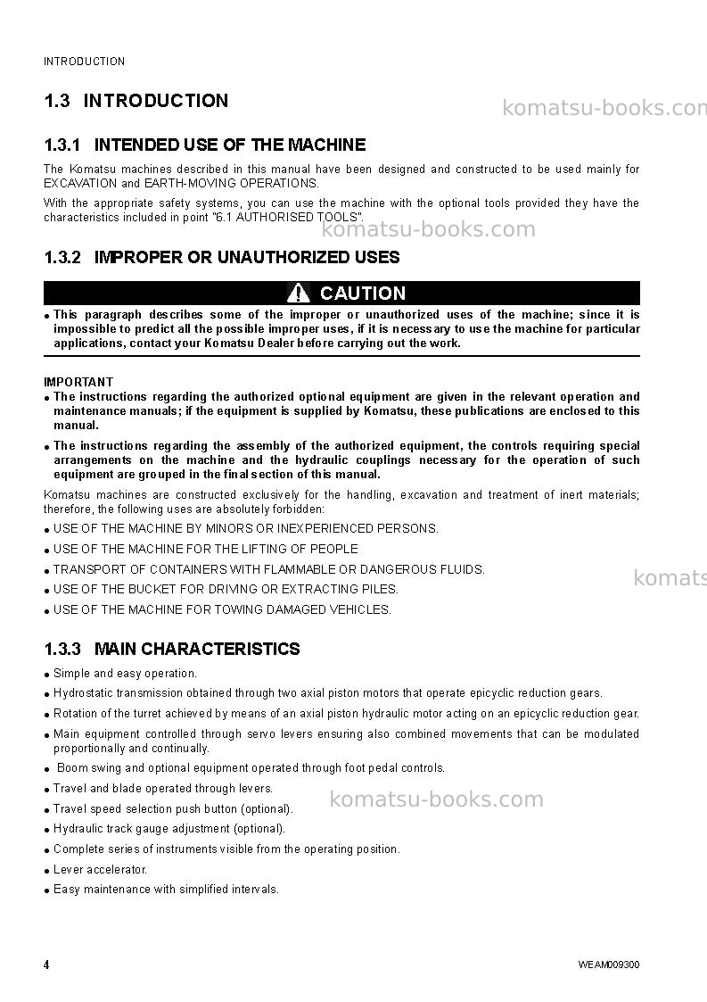 Komatsu pc14r-3ita Operation manual cover Page 6