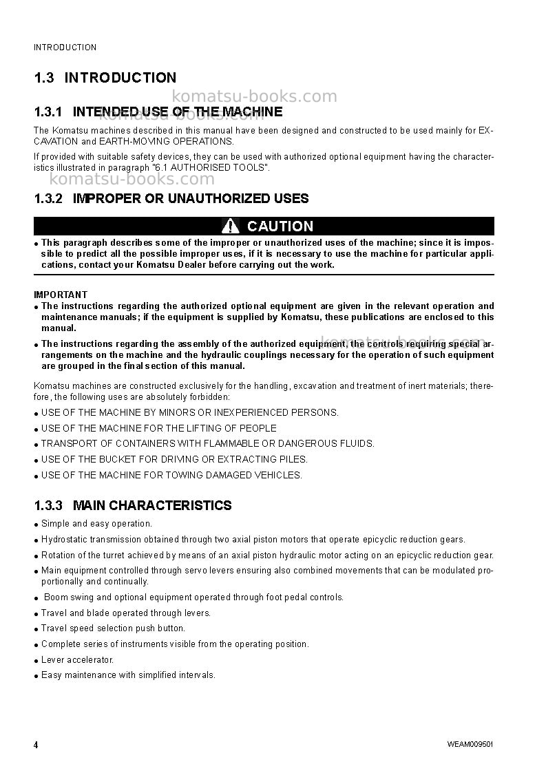 Komatsu pc26mr-3ita Operation manual cover Page 6 Komatsu pc26mr-3ita Operation manual cover Page 6