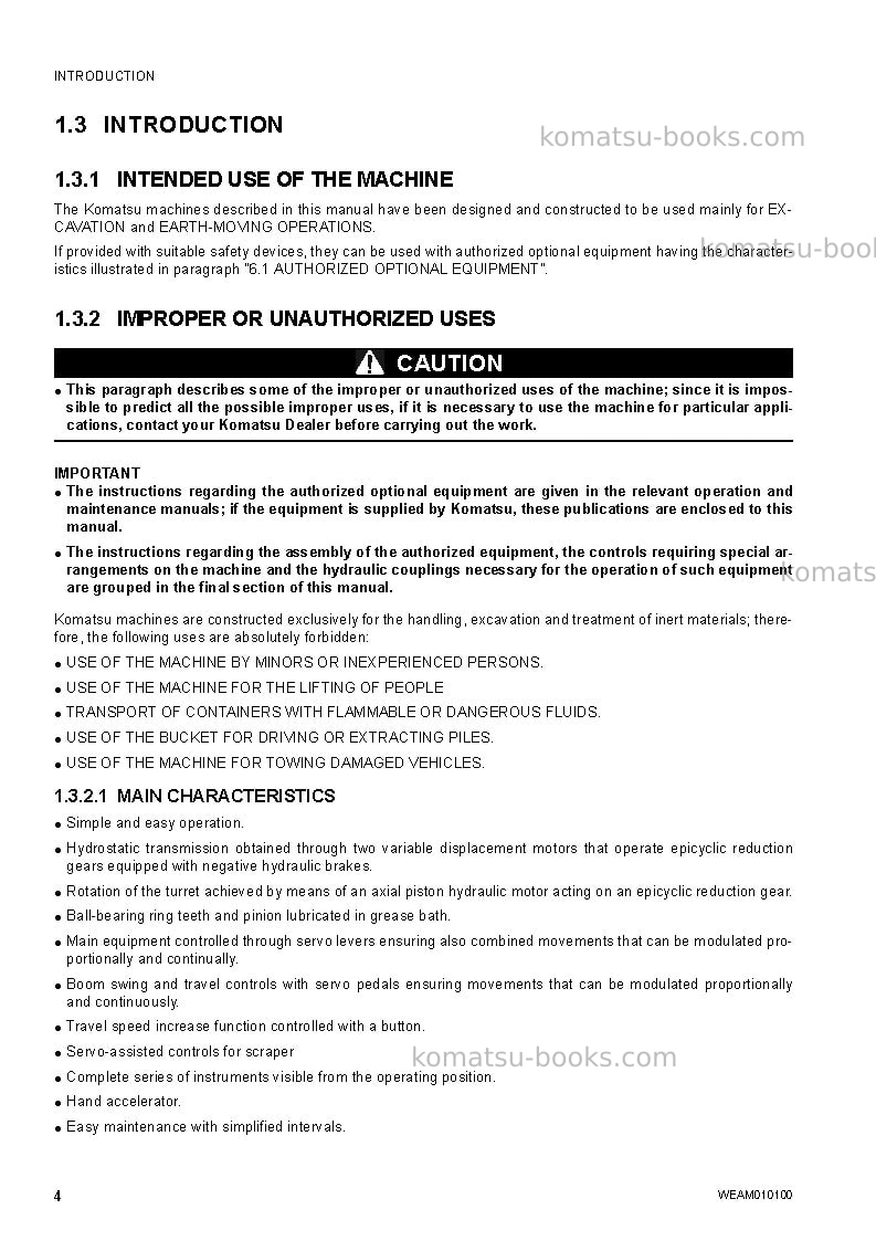 Komatsu pc78us-8jpn-for eu Operation manual cover Page 6 Komatsu pc78us-8jpn-for eu Operation manual cover Page 6