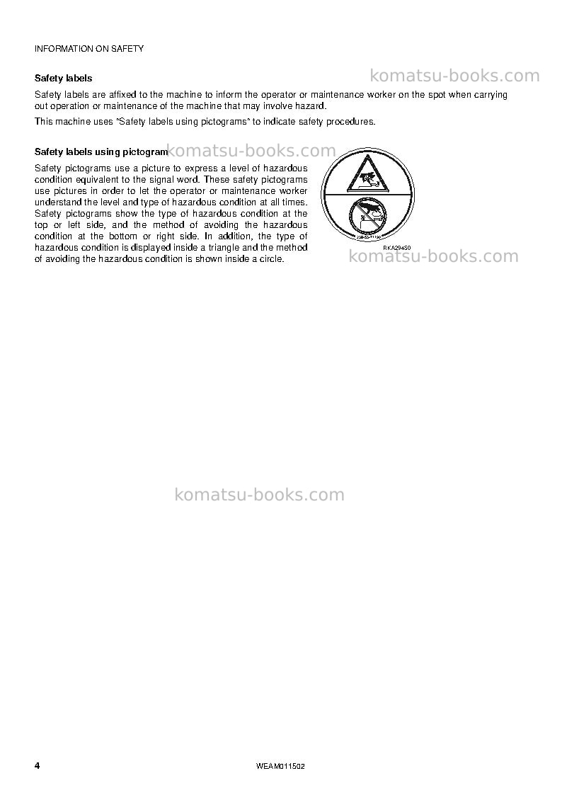 Komatsu wb97r-5ita-tier 3 Operation manual cover Page 6 Komatsu wb97r-5ita-tier 3 Operation manual cover Page 6