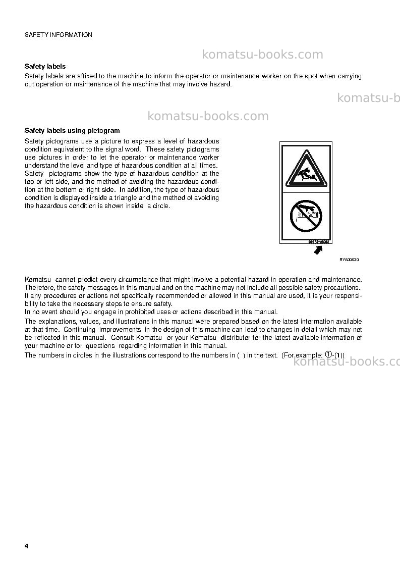 Komatsu pc09-1ita Operation manual cover Page 6 Komatsu pc09-1ita Operation manual cover Page 6