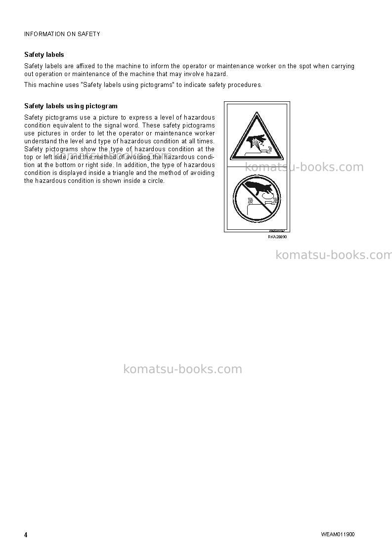 Komatsu pc30mr-3jpn-for cab Operation manual cover Page 6 Komatsu pc30mr-3jpn-for cab Operation manual cover Page 6