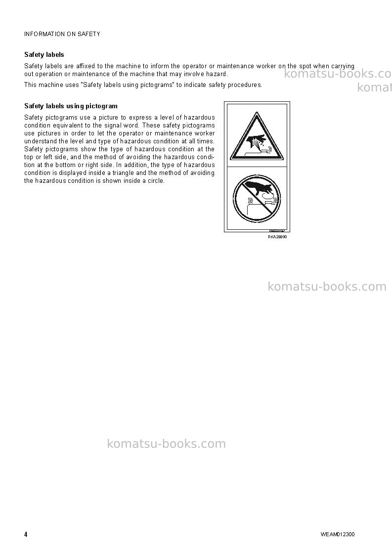 Komatsu pc14r-3ita Operation manual cover Page 6 Komatsu pc14r-3ita Operation manual cover Page 6