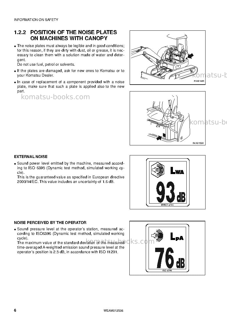 Komatsu pc26mr-3ita Operation manual cover Page 6