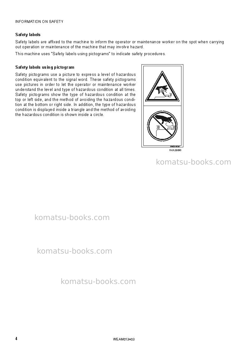 Komatsu pc20mr-2ita Operation manual cover Page 6 Komatsu pc20mr-2ita Operation manual cover Page 6