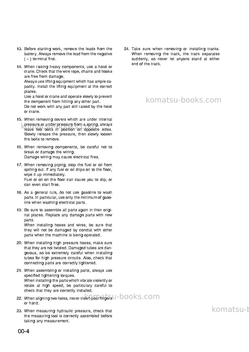 Komatsu pc75-1ita Repair & maintenance cover Page 6 Komatsu pc75-1ita Repair & maintenance cover Page 6