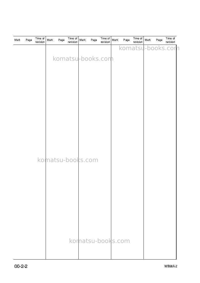 Komatsu wb98a-2ita Repair & maintenance cover Page 6