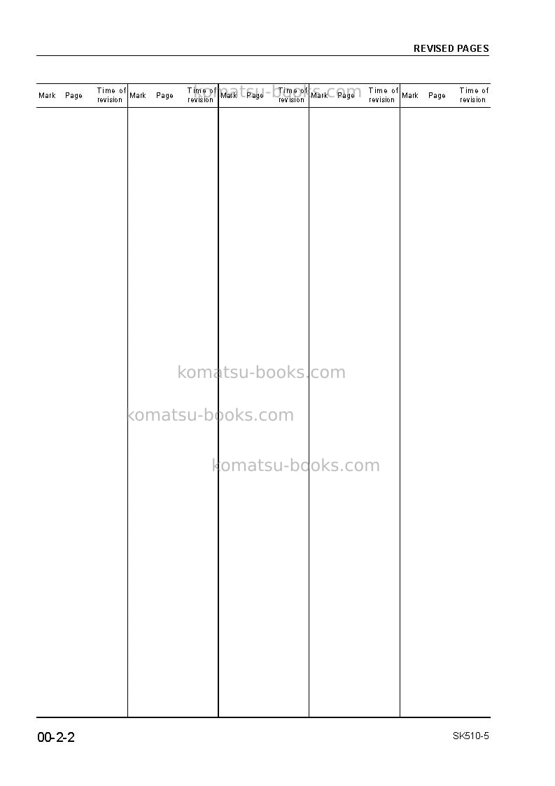 Komatsu sk510-5ita Repair & maintenance cover Page 6