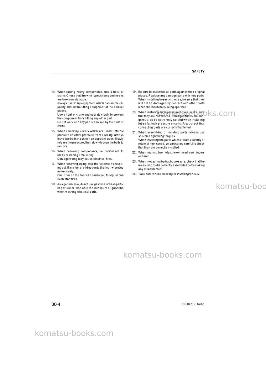 Komatsu sk1026-5ita Repair & maintenance cover Page 6