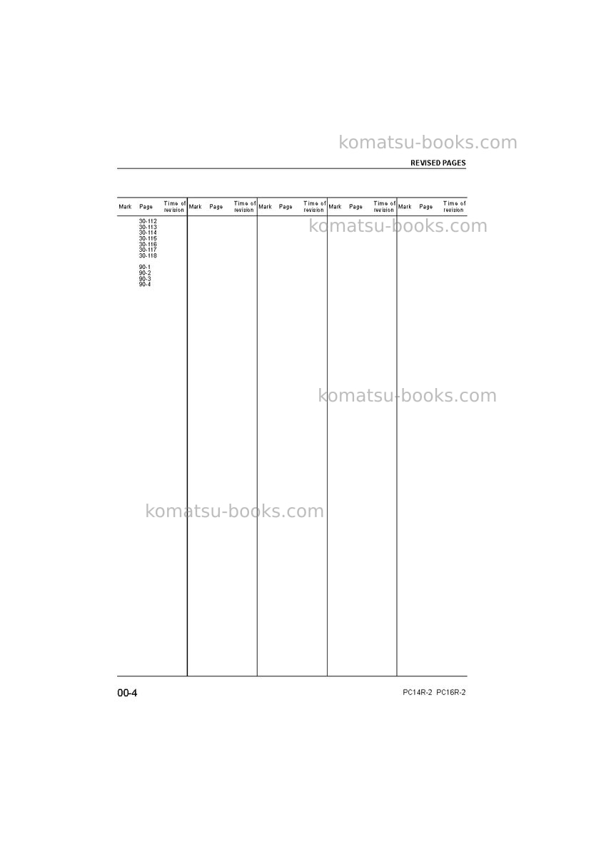 Komatsu pc16r-2ita Repair & maintenance cover Page 6 Komatsu pc16r-2ita Repair & maintenance cover Page 6