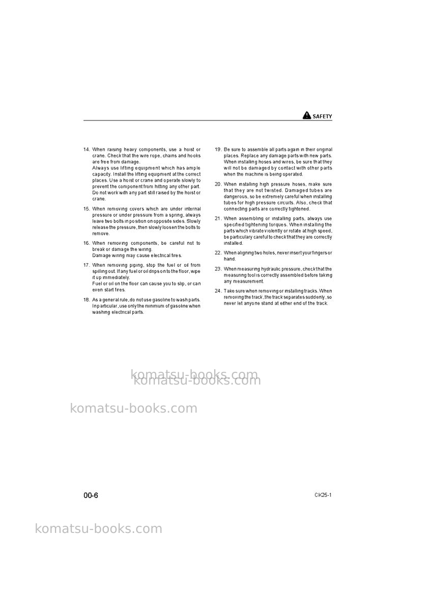 Komatsu ck25-1ita Repair & maintenance cover Page 6