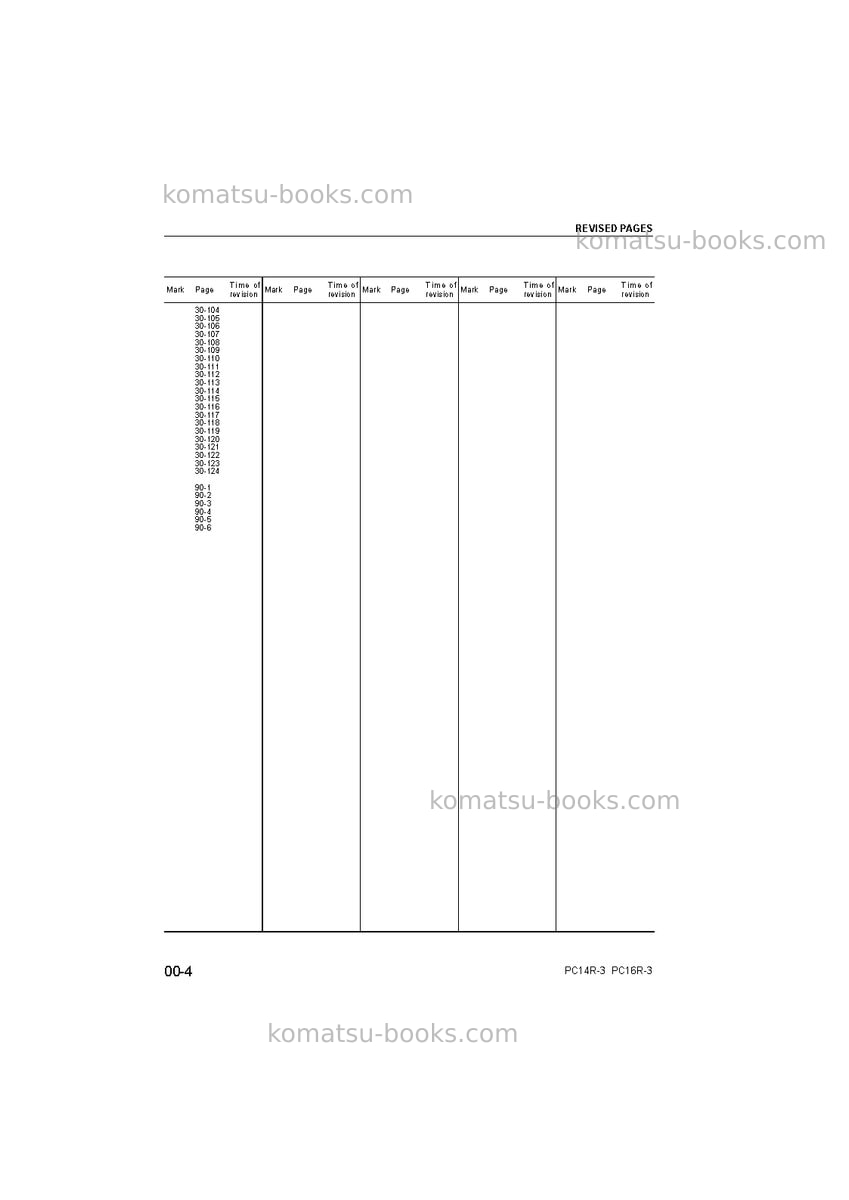 Komatsu pc16r-3ita Repair & maintenance cover Page 6 Komatsu pc16r-3ita Repair & maintenance cover Page 6